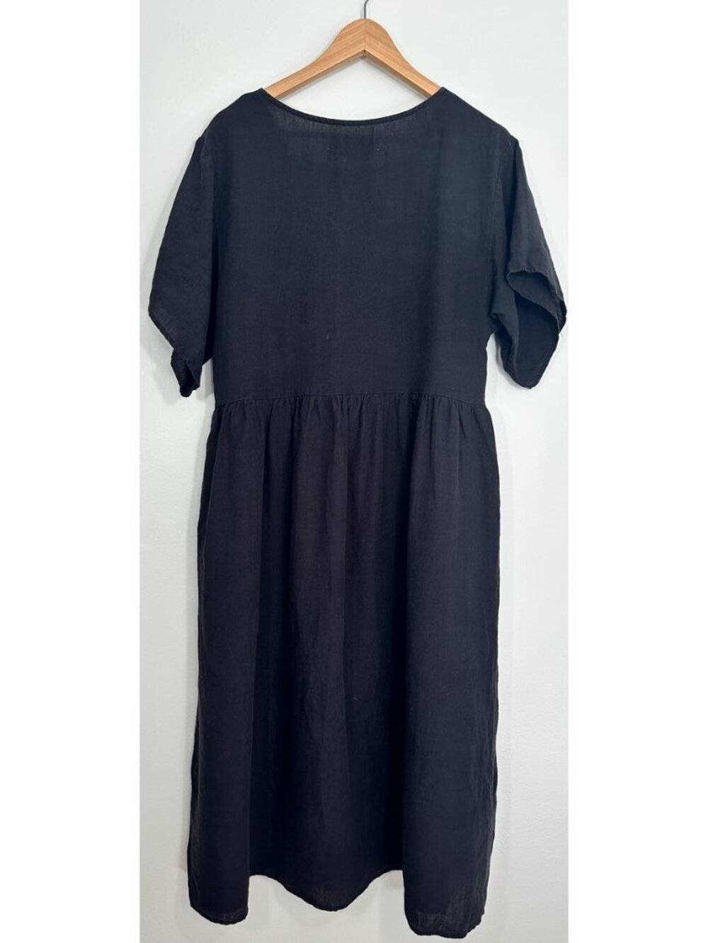 L.F. Markey Black Linen Square-Neck Dress US8 - Picture 7 of 7